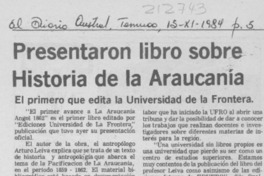 Presentaron libro sobre historia de la Araucanía