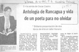 Antología de Rancagua y vida de un poeta para no olvidar