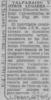 Valparaíso y otros lugares