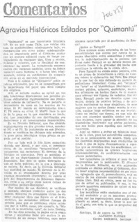 Agravios históricos editados por "Quimantú"