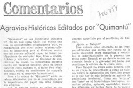 Agravios históricos editados por "Quimantú"