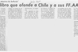 Un libro que ofende a Chile y a sus FF. AA."