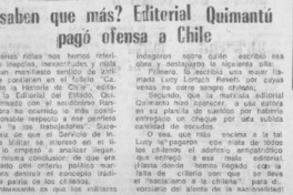 Y saben que más? Editorial Quimantú pagó ofensa a Chile.