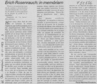 Erich Rosenrauch, in memóriam