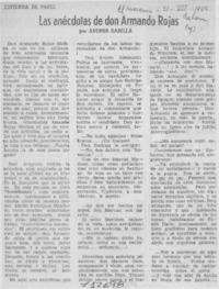 Las anécdotas de don Armando Rojas Las anécdotas de don Armando Rojas