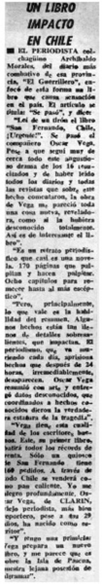 Un libro impacto en Chile.