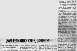 San Fernando, Chile, urgente!