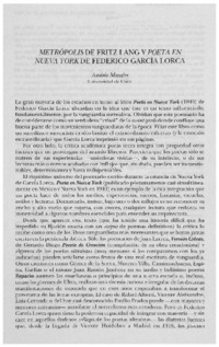 Metrópolis de Fritz Lang y Poeta en Nueva York de Federico García Lorca