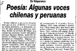 Poesía: Algunas voces chilenas y peruanas
