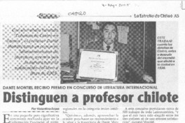 Distinguen a profesor chilote