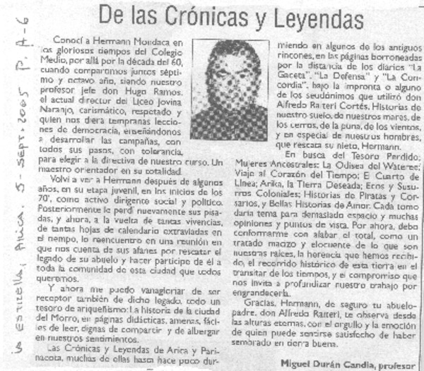 De las Crónicas y leyendas.