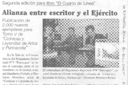 Alianza entre escritor y el Ejército. Alianza entre escritor y el Ejército.