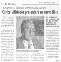 Carlos Villalobos presentará su nuevo libro