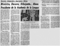 Ministro, decano, dibujante -- Ahora Presidente de la Academia de la Lengua.