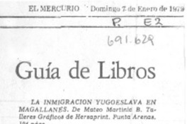 La inmigración yugoeslava en Magallanes.
