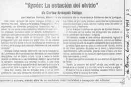 "Aysén, la estación del olvido"  [artículo] Matías Rafide.