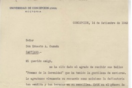 [Carta] 1942 sep. 14, Concepción, Chile [a] Ernesto A. Guzmán