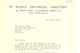 [Carta] 1946 ago. 14, London [a] Doris Dana, Jalapa, Veracruz