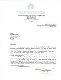 [Carta] 2004 sep. 14, Santiago, Chile [a] Doris Dana, Naples, Florida