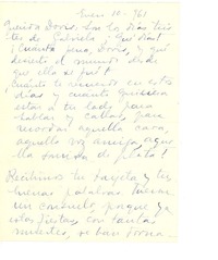 [Carta] 1961 ene. 10, Montevideo, Uruguay [a] Doris Dana, [New York]