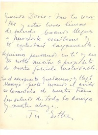 [Carta] [1961?], [Montevideo, Uruguay] [a] Doris Dana, [New York]