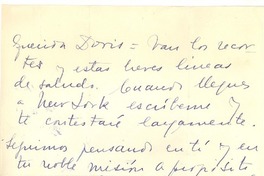 [Carta] [1961?], [Montevideo, Uruguay] [a] Doris Dana, [New York]
