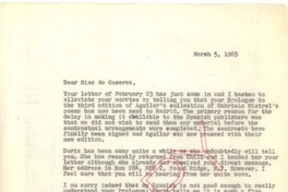 [Carta] 1965 mar. 5, [New York] [a] Esther de Cáceres, Montevideo, Uruguay