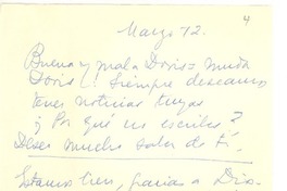 [Carta] [1966] mar. 12, Montevideo, Uruguay [al] Doris Dana [New York]