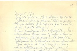 [Carta] 1962, may. 5, Montevideo, Uruguay [al] Doris Dana, [New YorK]