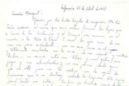 [Carta] 1957, abr. 25, Valparaíso, Chile [a] Margaret [Bates], [New York]