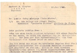 [Carta], 1949 mai. 22, Aachen, Alemania [a] [Gabriela Mistral]