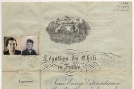 [Pasaporte diplomático] [a] Gabriela Mistral y Juan Miguel Godoy