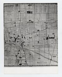 Plano de Santiago, con las divisiones politicas y administrativas, los ferrocarriles Urbanos i a Vapor. Establecimientos de instrucción de beneficencia i religiosos. Con ios proyectos de canalización del Río, Camino de Cintura, Ferrocarriles, etc.