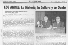 Los Andes, la historia, la cultura y su gente  [artículo] Luz L. Gatica Guzmán