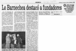 Lo Barnechea destacó a fundadores  [artículo] María Isabel Gil.
