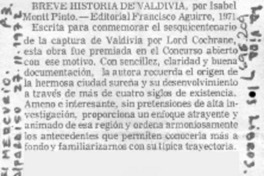 Breve historia de Valdivia.