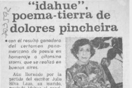 "Idahue" poema-tierra de Dolores Pincheira.