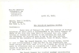 [Carta] 1957 apr. 25, New York [a] Messrs. Cray & Redditt, New York