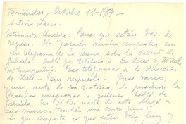 [Carta] 1954 oct. 11, Montevideo, Uruguay [a] Doris Dana, [New York]