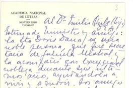 [Tarjeta] [1960], Montevideo, Uruguay [al] Sr. Ministro Emilio Oribe