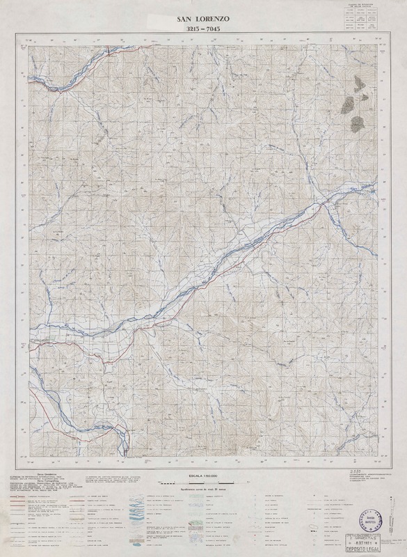 San Lorenzo 3215 - 7045 [material cartográfico] : Instituto Geográfico Militar de Chile.