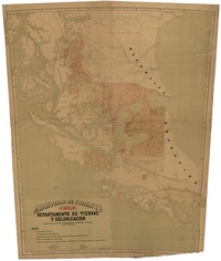 Plano de parte del Territorio de Magallanes con la subdivisión de las tierras  [material cartográfico] Miniterio de Fomento, Chile, Departamento de Tierras y Colonización.