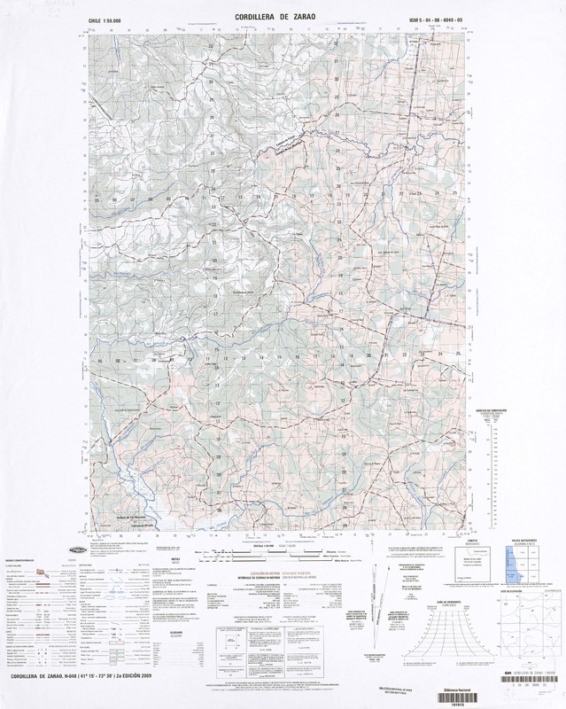 Cordillera de Zarao (41° 15' - 73° 30')  [material cartográfico] preparado y publicado por el Instituto Geográfico Militar.