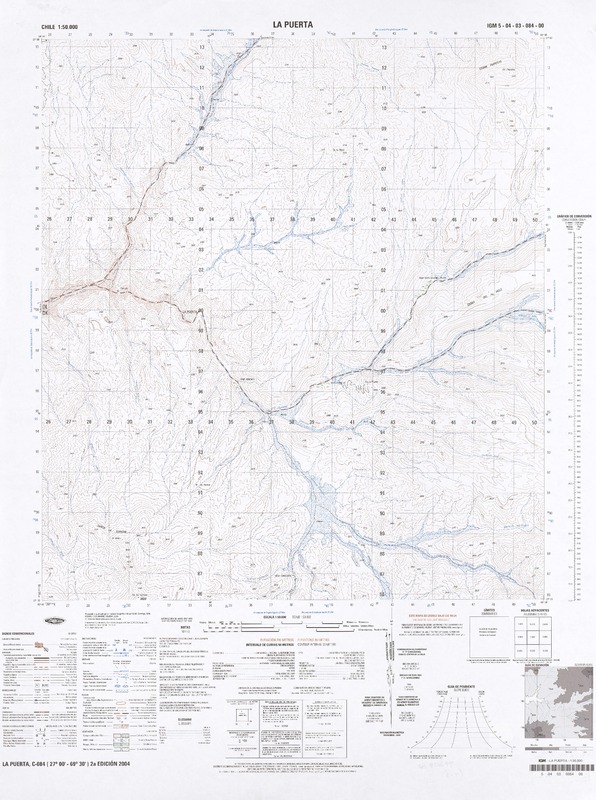 La Puerta 27°00' - 69°30' [material cartográfico] : Instituto Geográfico Militar de Chile.