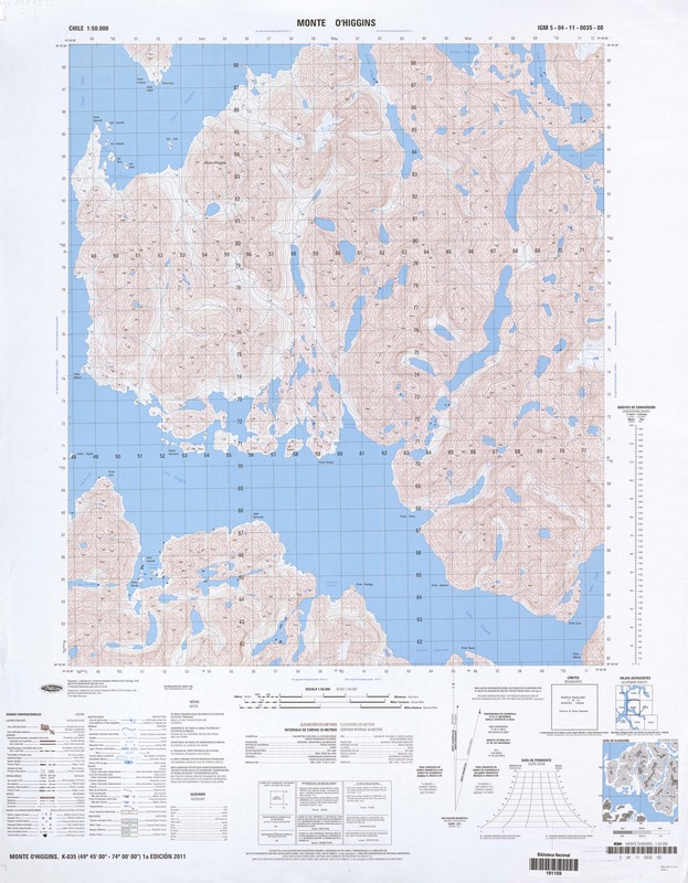 Monte O'higgins (49° 45' 00" - 74° 00'00")  [material cartográfico] Instituto Geográfico Militar de Chile.