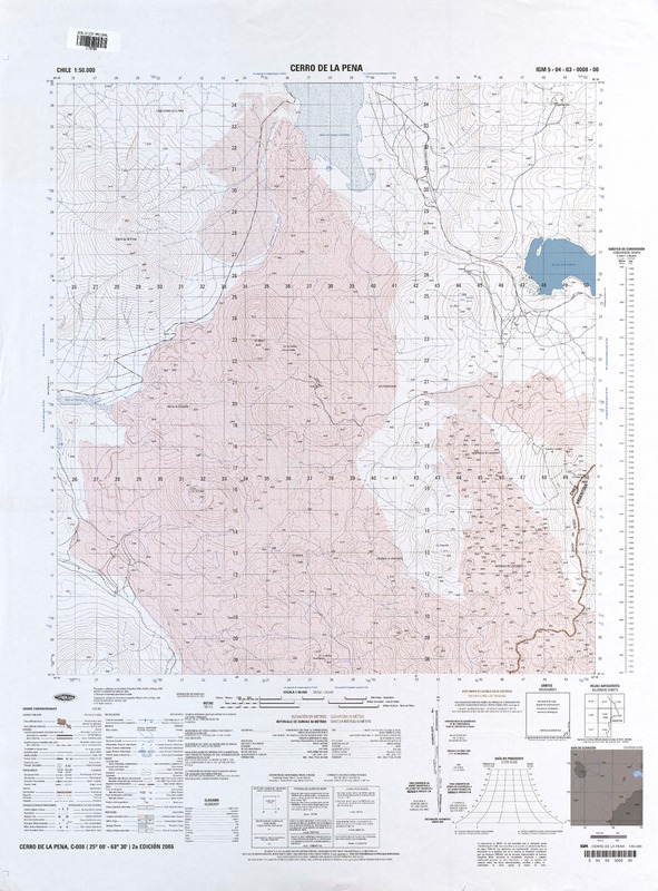 Cerro de la Pena (25°00'-68°30') [material cartográfico] : Instituto Geográfico Militar de Chile.