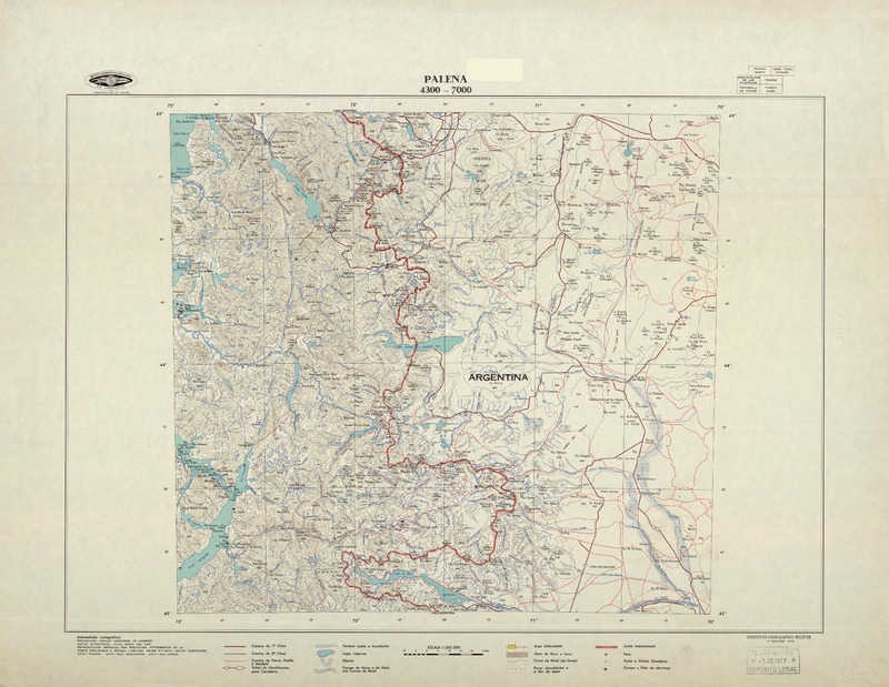 Palena 4300-7000 [material cartográfico] : Instituto Geográfico Militar de Chile.
