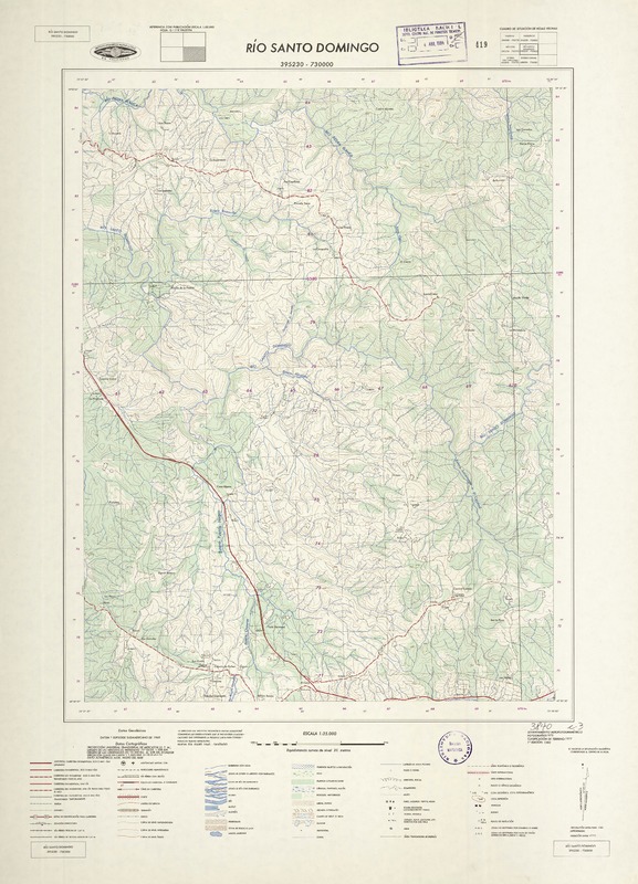 Río Santo Domingo 395230 - 730000 [material cartográfico] : Instituto Geográfico Militar de Chile.