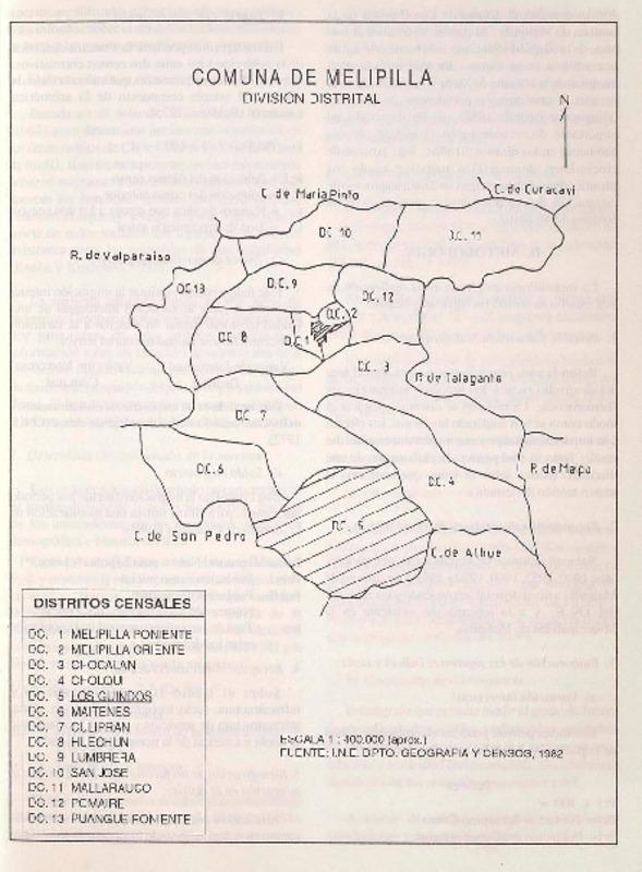 Comuna de Melipilla división distrital. [material cartográfico] :