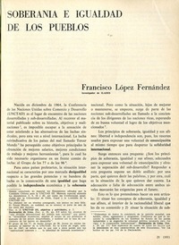 Soberanía e igualdad de los pueblos  [artículo] Francisco López Fernández.